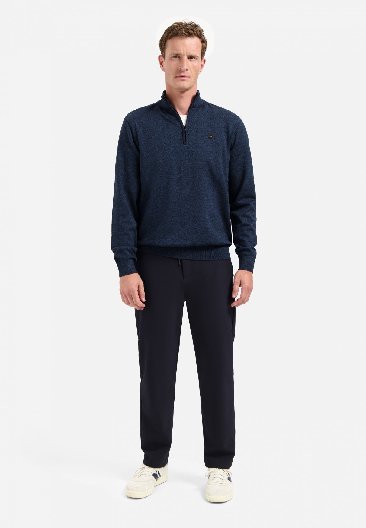 Pullover Half Zip 2 Coloured Melang - N2185