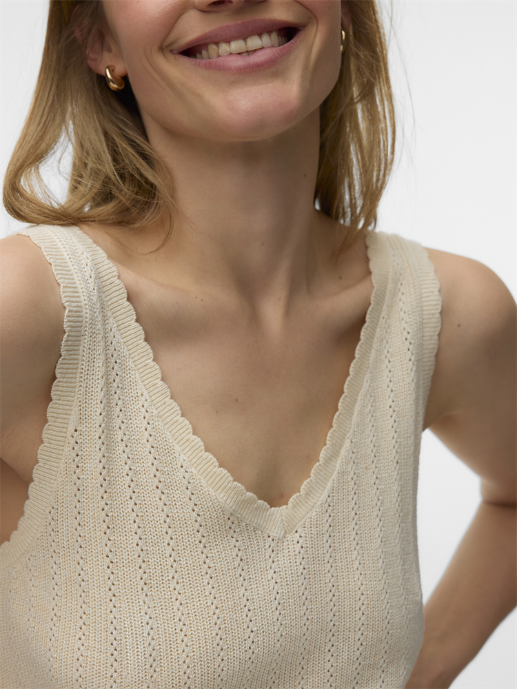 VMNEWLEX POINTELLE V-NECK TOP - 10340559