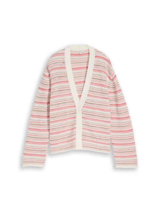 knit structured stripe cardiga - 1050786