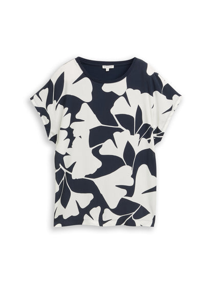 T-shirt fabric mix print crew - 1050445