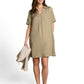 dress linen with polo collar - 1051242