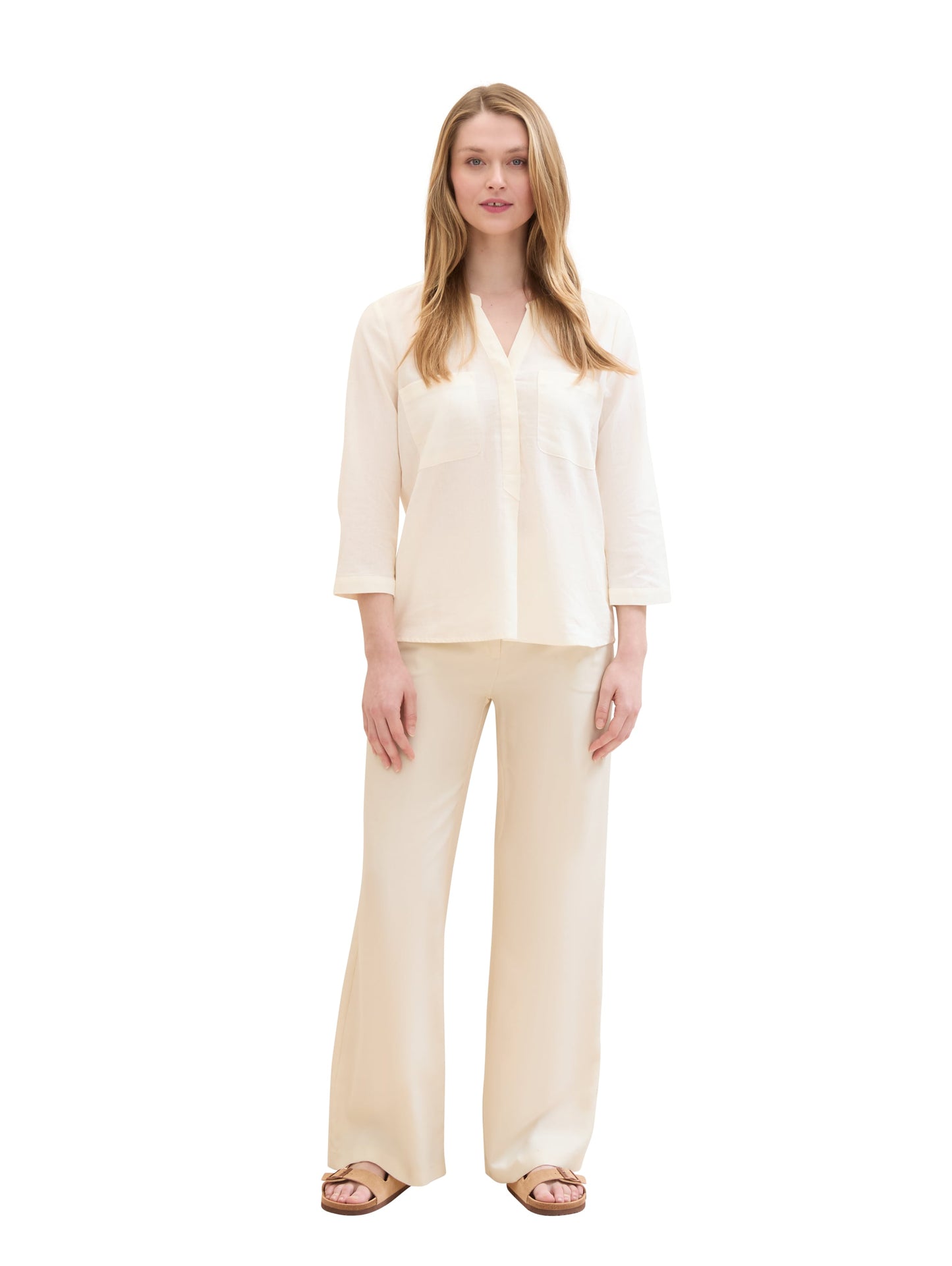 easy shape blouse with linen - 1041681