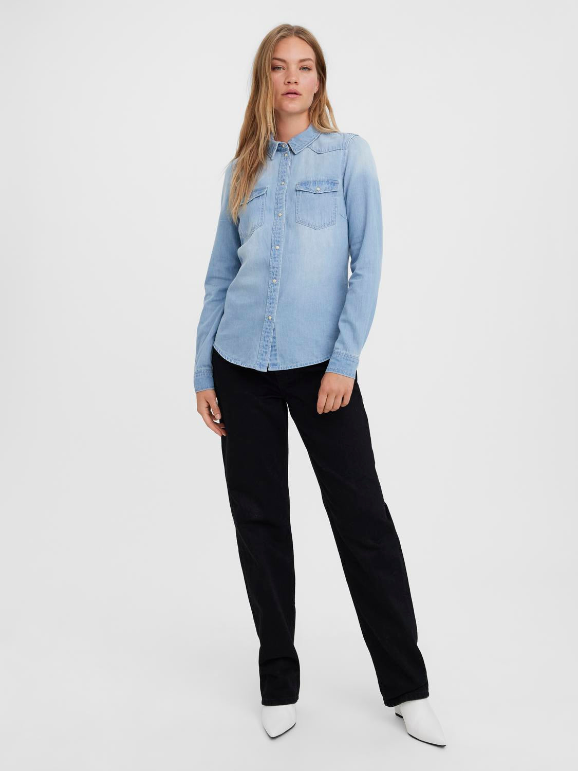 VMMARIA LS DENIM SLIM SHIRT MIX NEW - 10277523