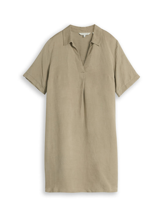 dress linen with polo collar - 1051242