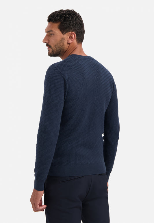 Pullover Crewneck Jacquard Solid - 29230916
