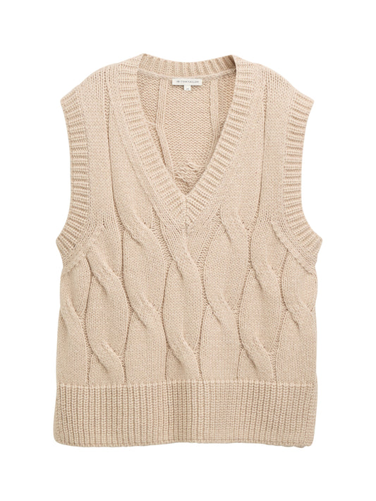 knit vest with cable structure - 1047708