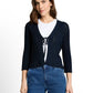 Knit crispy cardigan with bow - 1051347