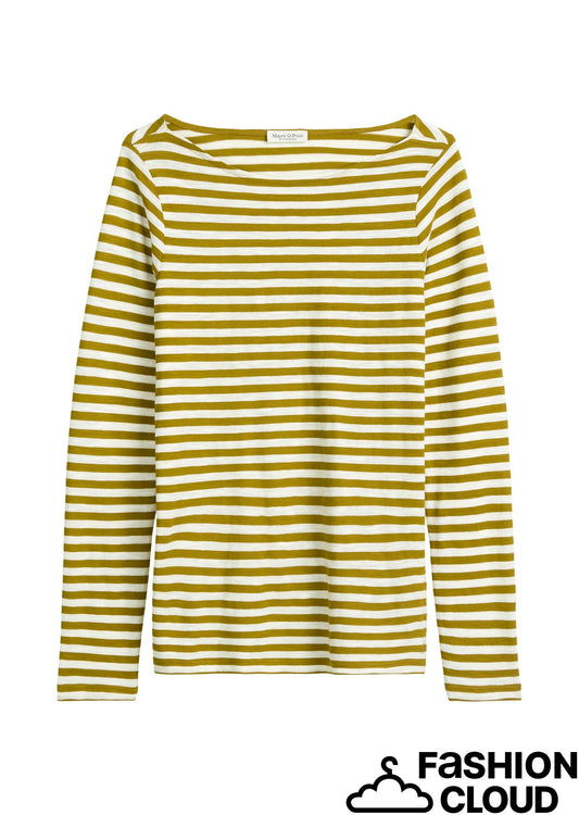T-shirt, long sleeve, boat neck, st - M09219652597