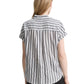striped blouse shortsleeves - 1047057