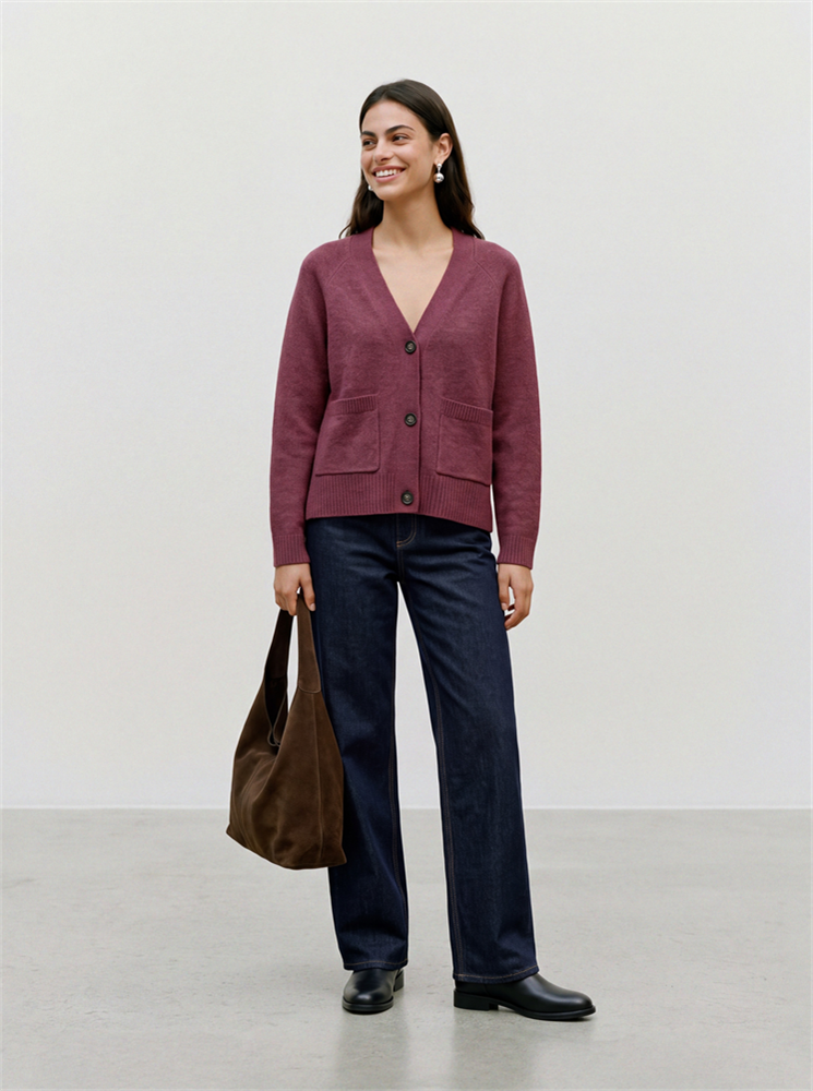 VMBOOM LS V-NECK BUTTON CARDIGAN GA - 10320457