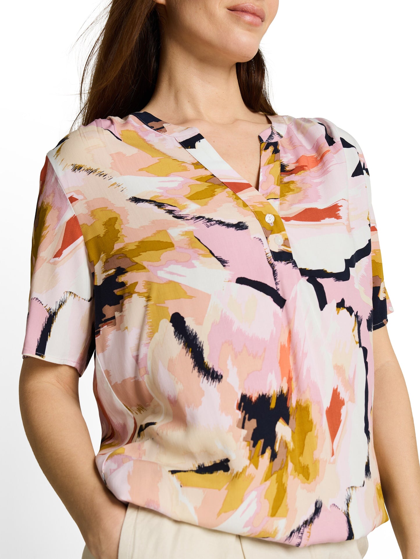 blouse printed shortsleeves - 1049796