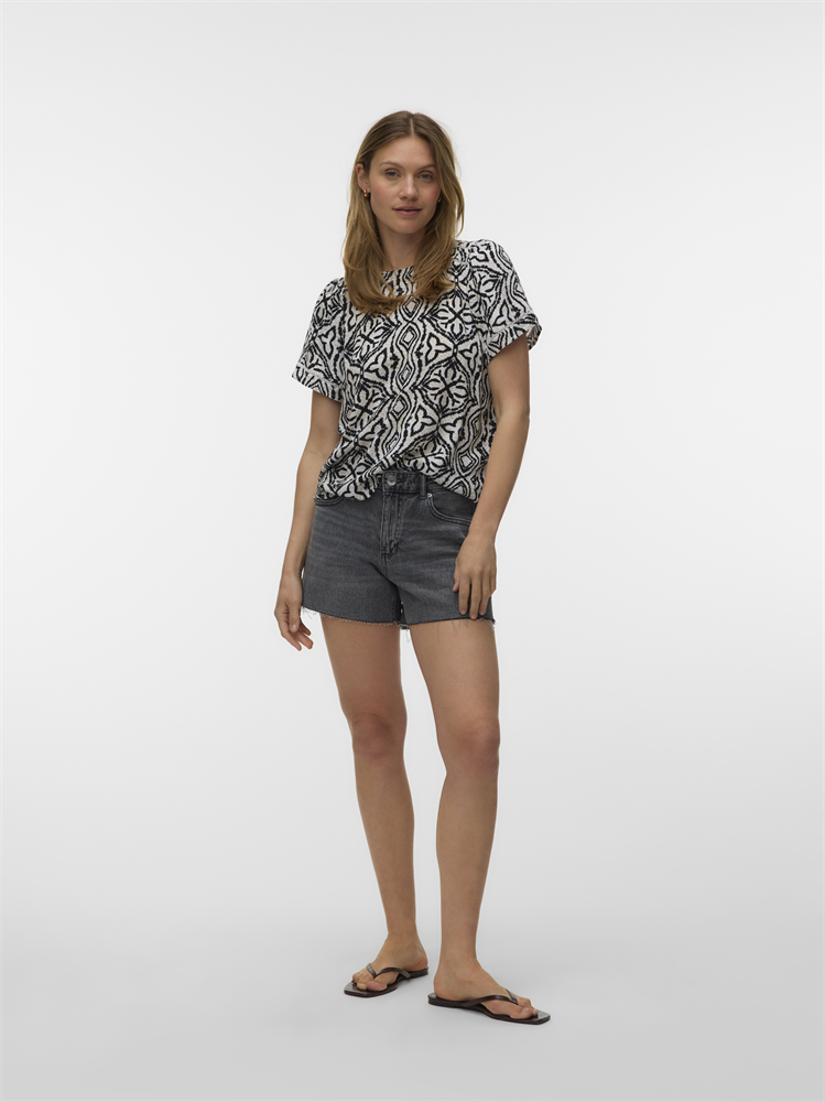 VMMENNY LACE SS TOP WVN GA - 10341542