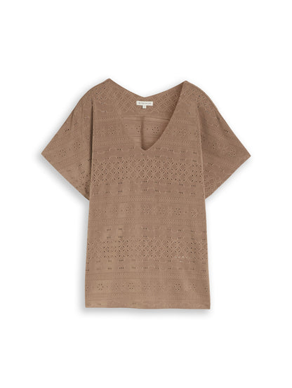 T-shirt v-neck ajour - 1050421
