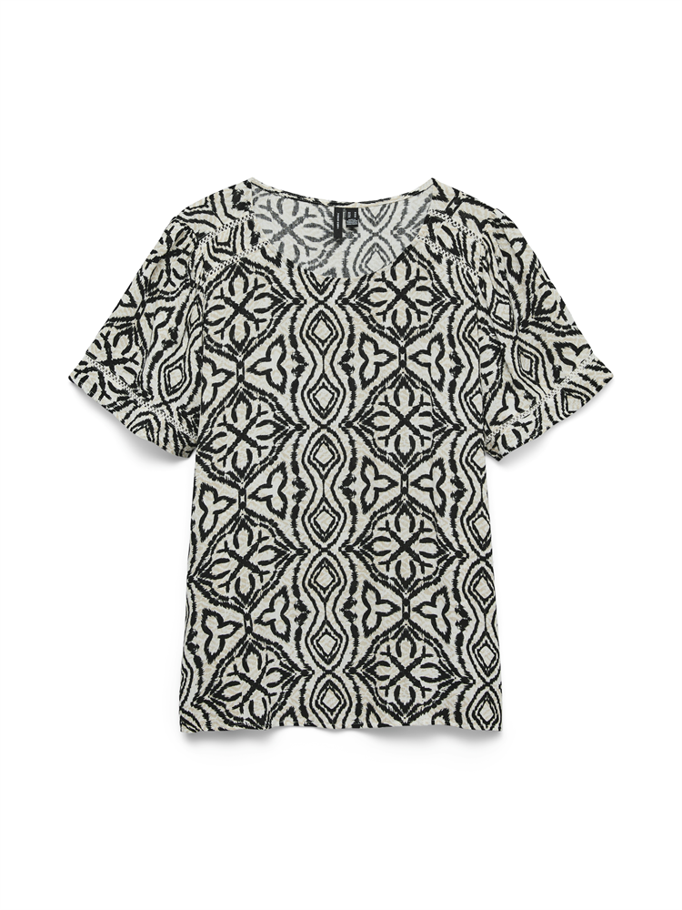 VMMENNY LACE SS TOP WVN GA - 10341542