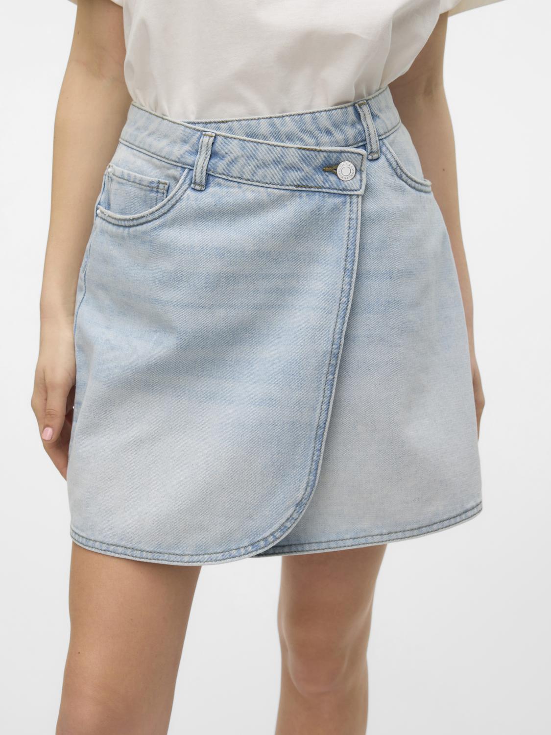 VMBETTY MR SHORT WRAP DENIM SKIRT G - 10307663