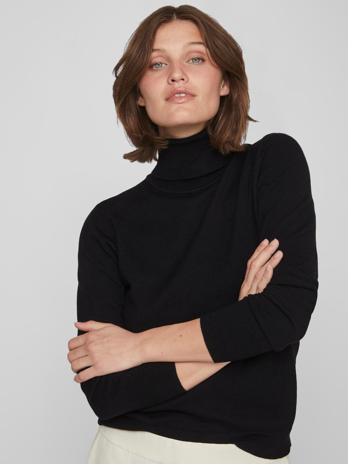 VICOMFY L/S ROLLNECK KNIT TOP/SU/PB - 14087512