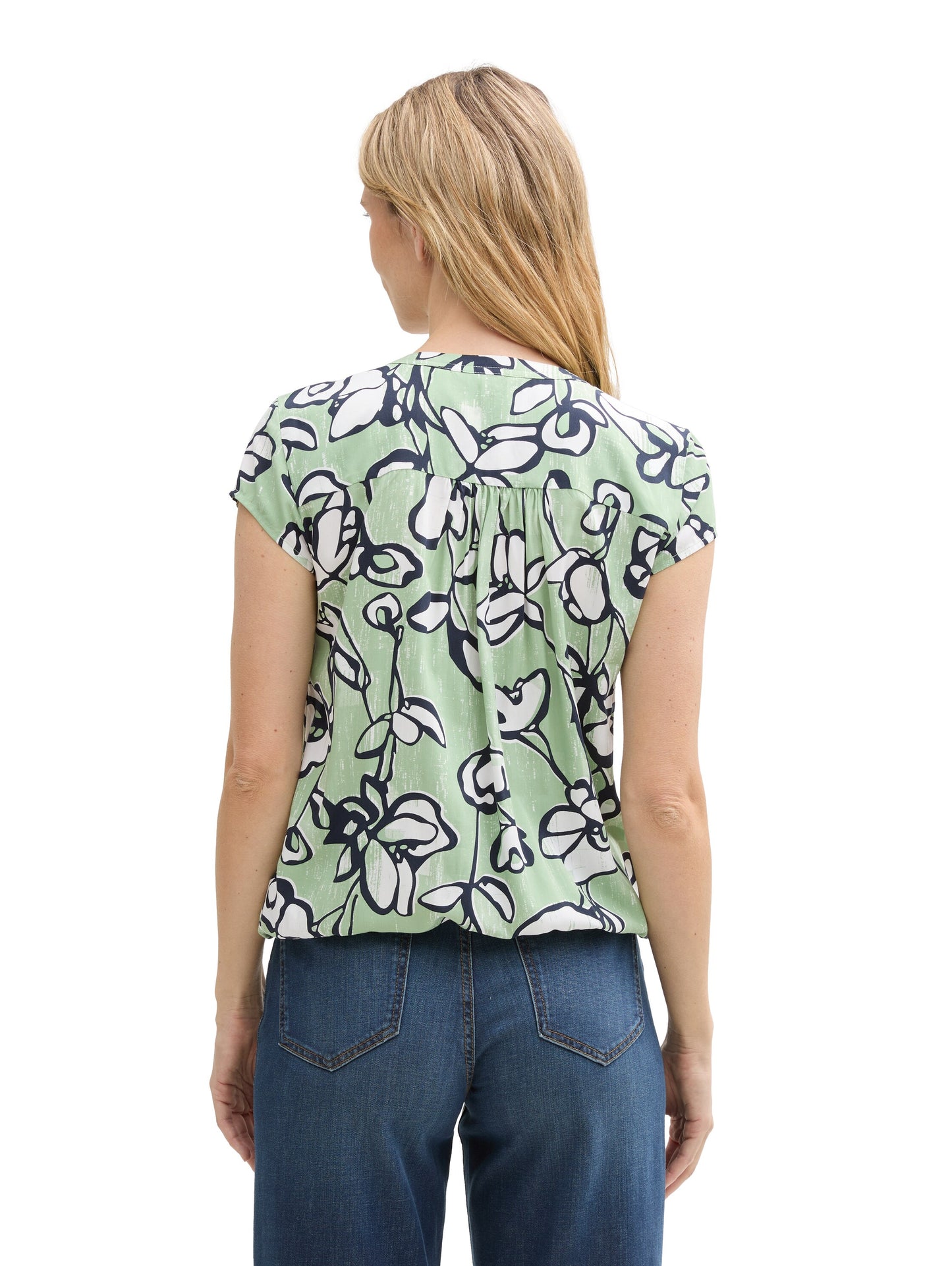 blouse printed shortsleeve - 1045238