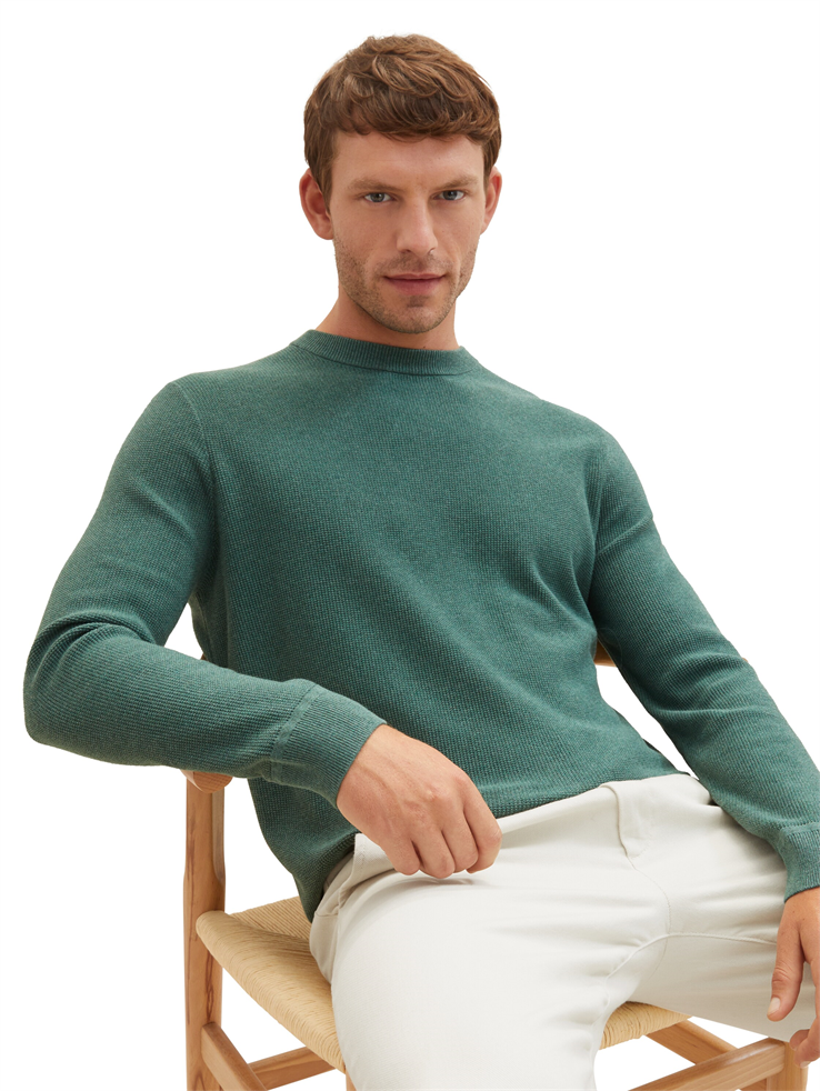 structured crewneck knit - 1038612