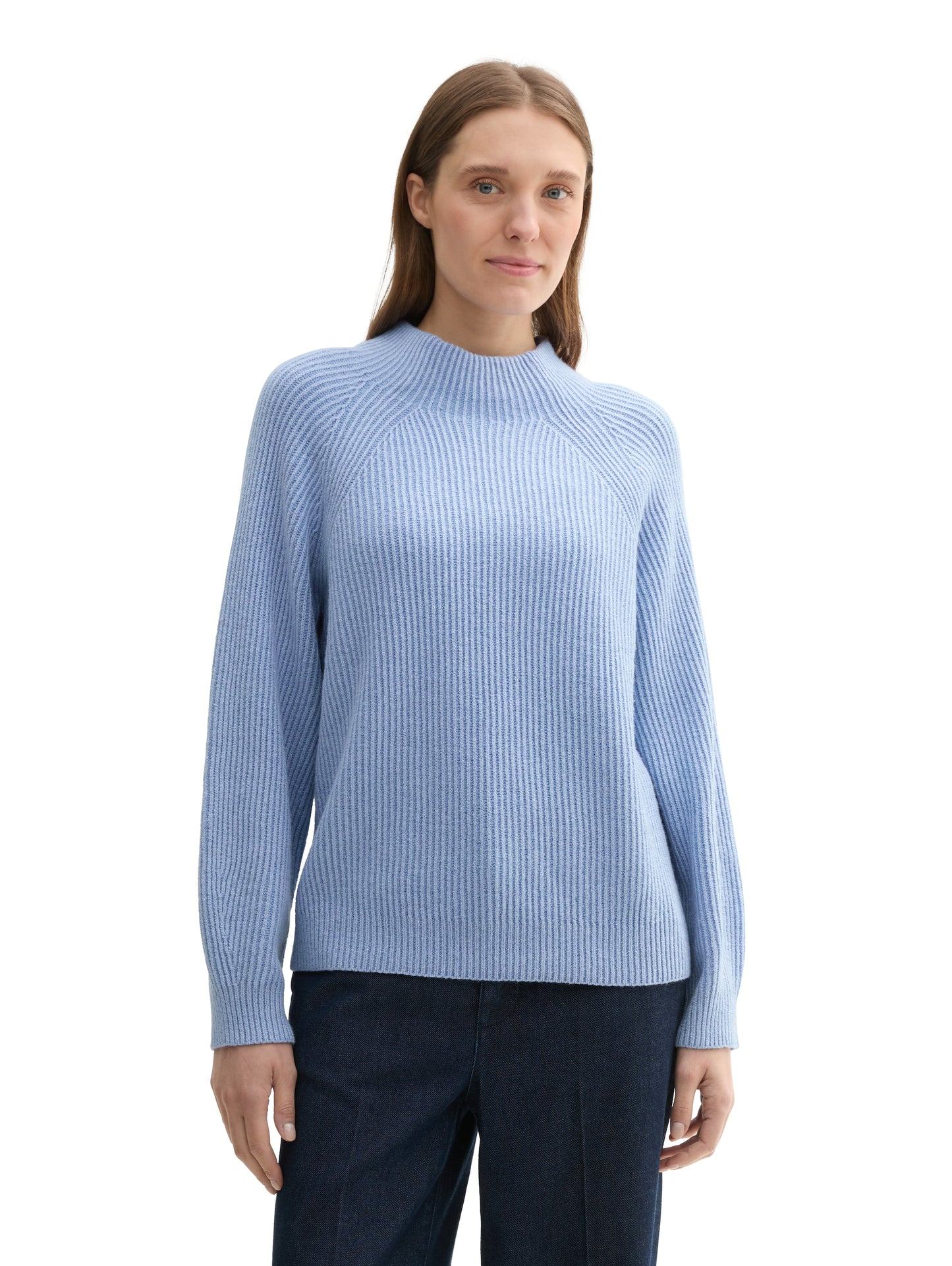 knit plated rib pullover - 1042957