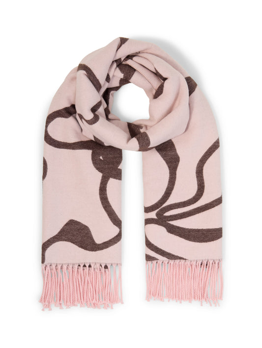 woven scarf with flowers - 1052820