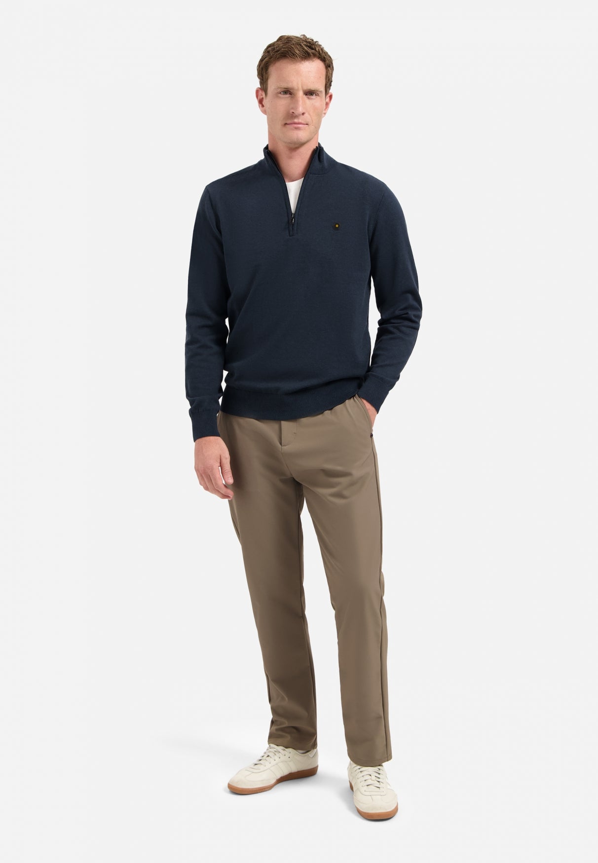 Pullover Half Zip 2 Coloured Melang - N2185