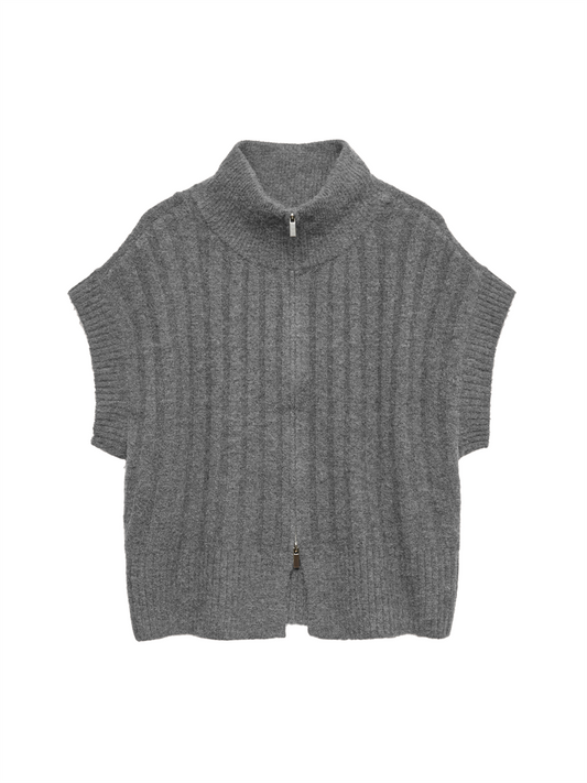 VMBANG RIB SL HIGHNECK ZIPPER VEST - 10347170