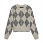 VMHALO LS O-NECK ARGYLE CARDIGAN BO - 10349316