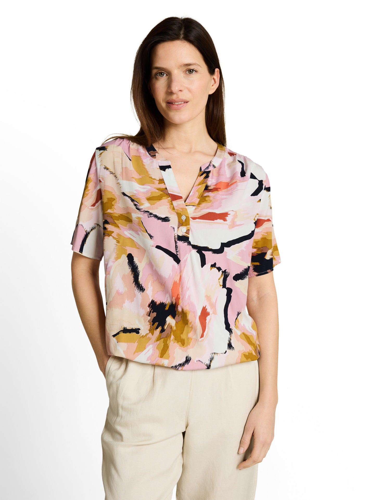 blouse printed shortsleeves - 1049796